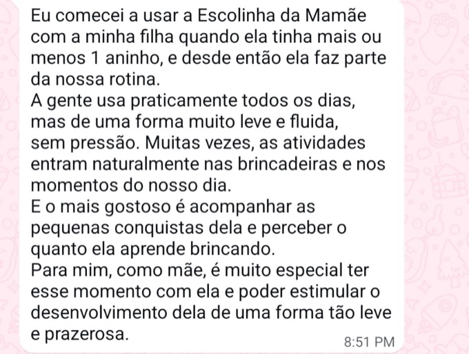 Ananda usa com a filha praticamente todos os dias, de forma leve e sem pressão